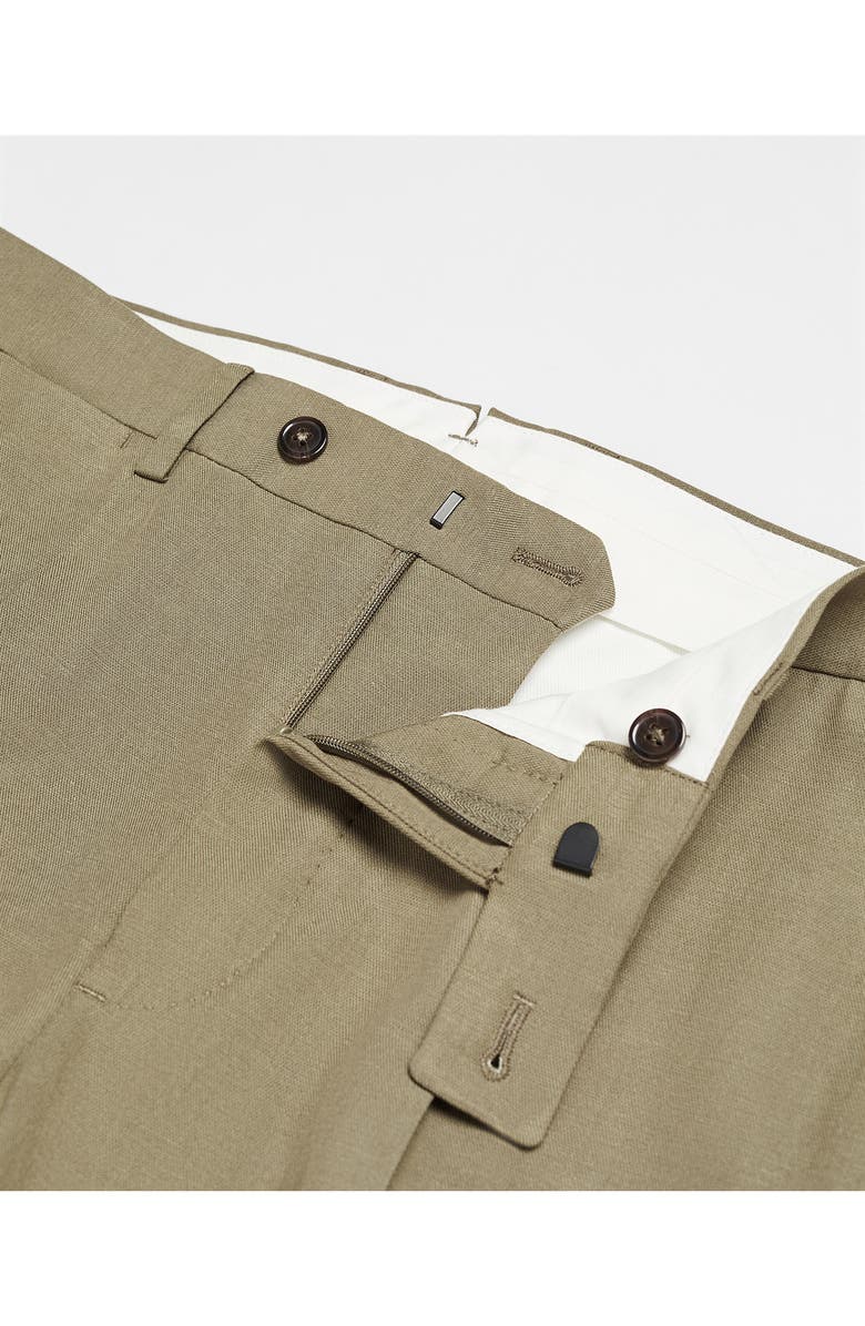 MANGO Slim Fit Pleated Suit Pants, Alternate, color, Khaki Green