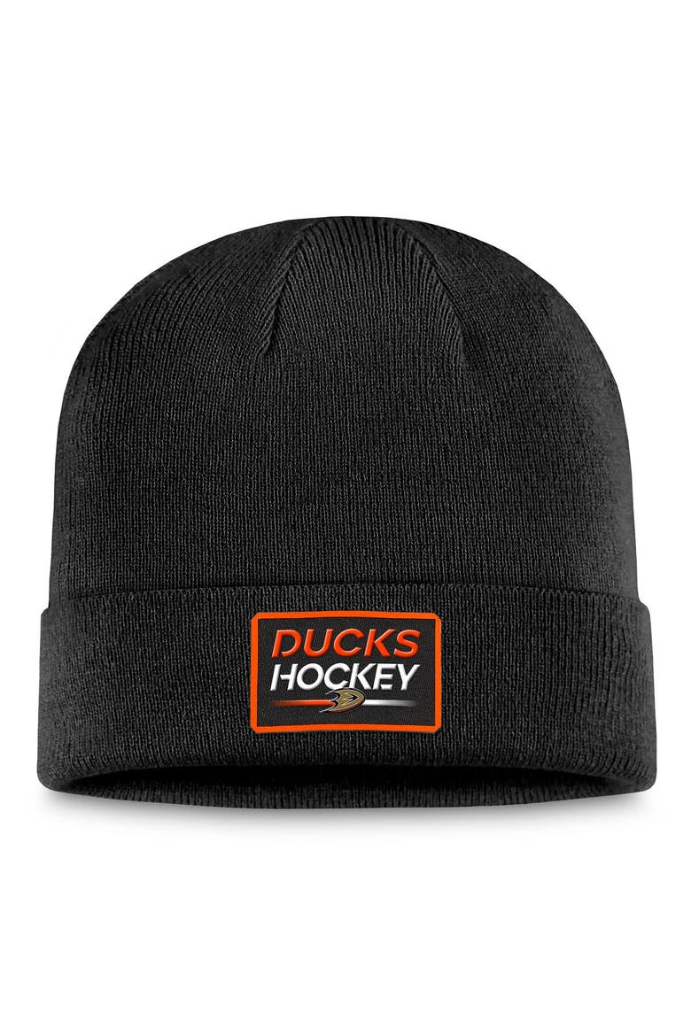 Men's Fanatics Branded  Black Anaheim Ducks Authentic Pro Cuffed Knit Hat, Main, color, Black