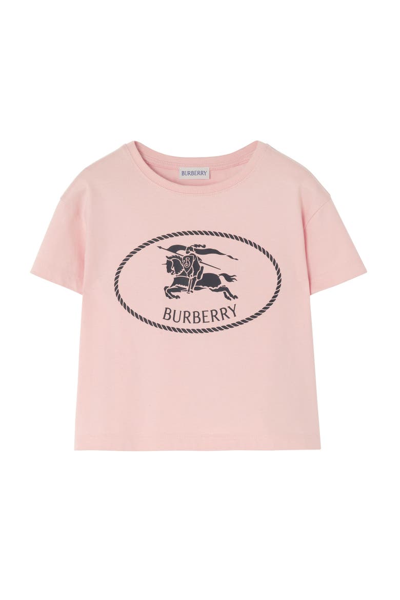 Knight Stamp Cotton T-shirt, Main, color, Bouquet pink