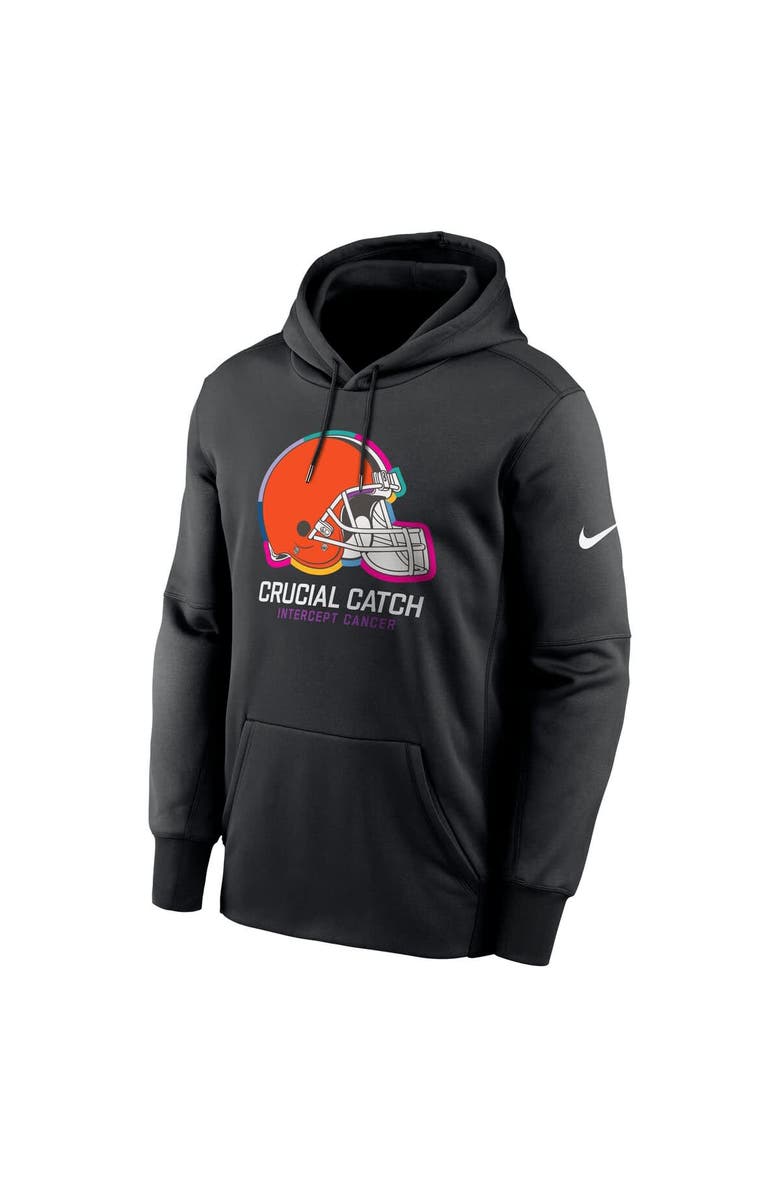 Nike Men's Nike Black Cleveland Browns 2024 NFL Crucial Catch Performance Fleece Pullover Hoodie, Alternate, color, 