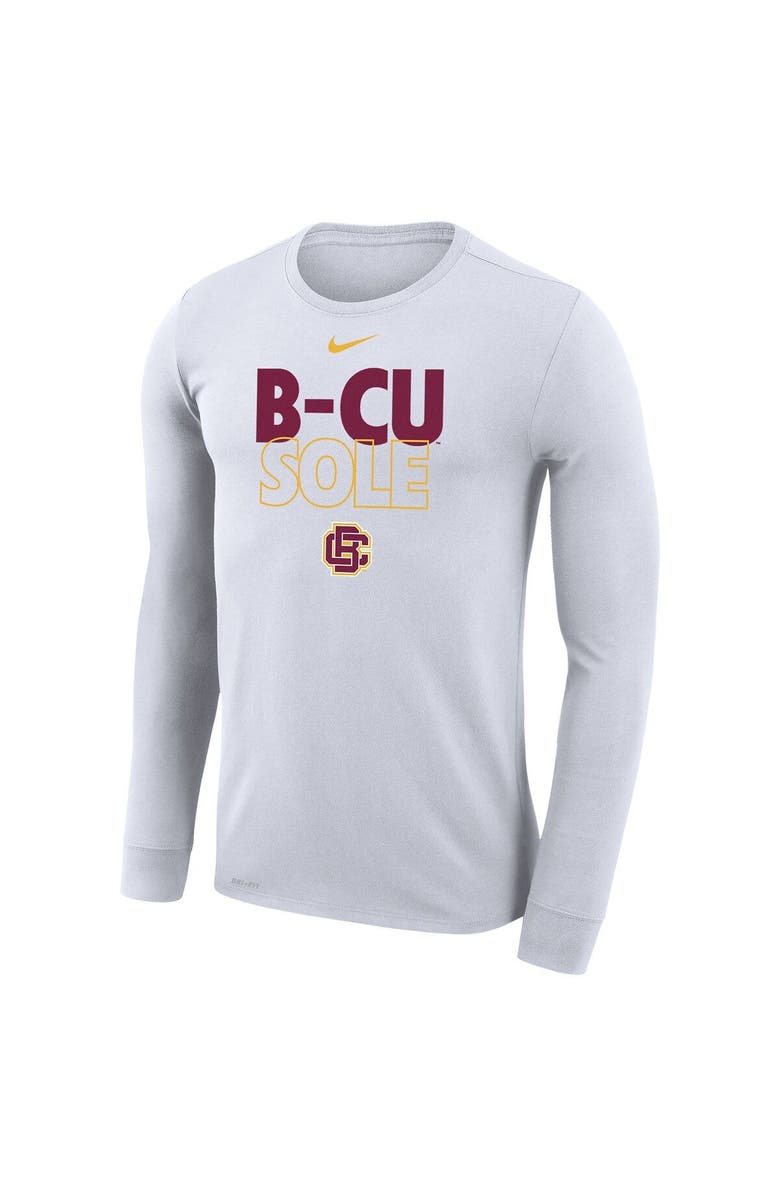 Nike White Bethune-Cookman Wildcats 2023 On Court Bench Long Sleeve T-Shirt, Alternate, color,