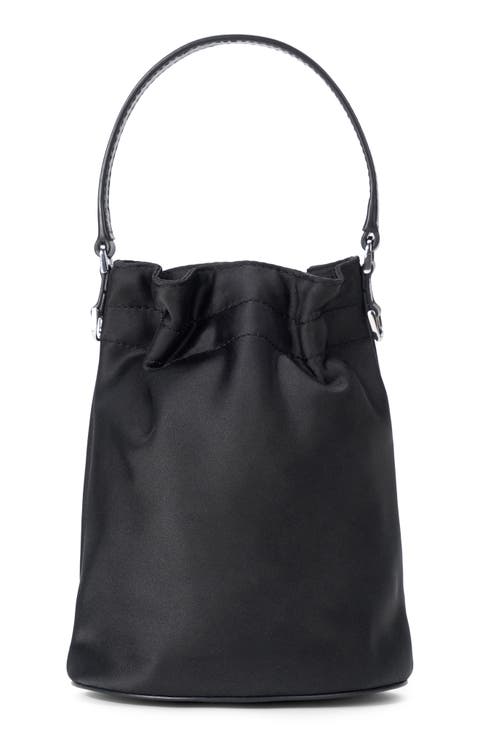 Lila Satin Mini Bucket Bag