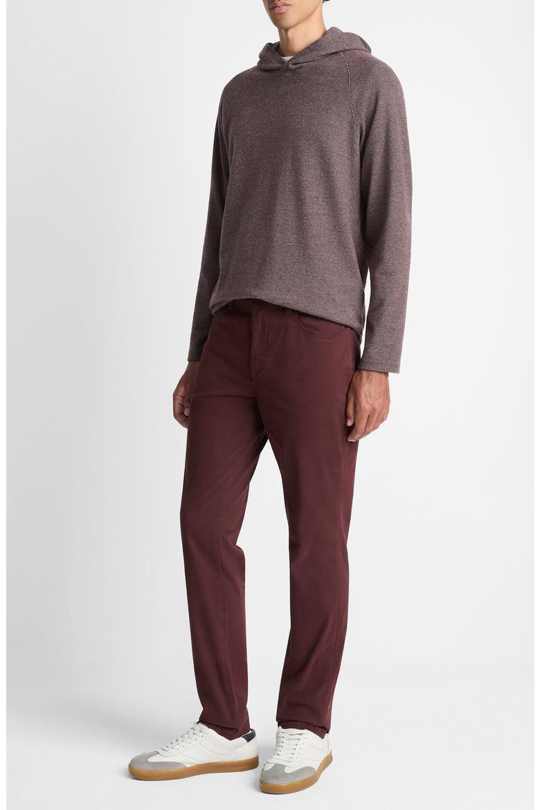 Dylan Slim Fit Peached Stretch Cotton Pants, Alternate, color, PORT