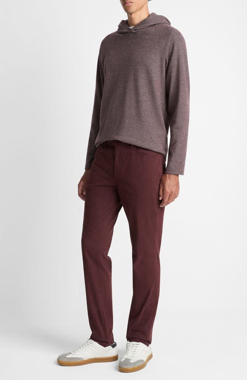 Vince Dylan Slim Fit Peached Stretch Cotton Pants In Burgundy