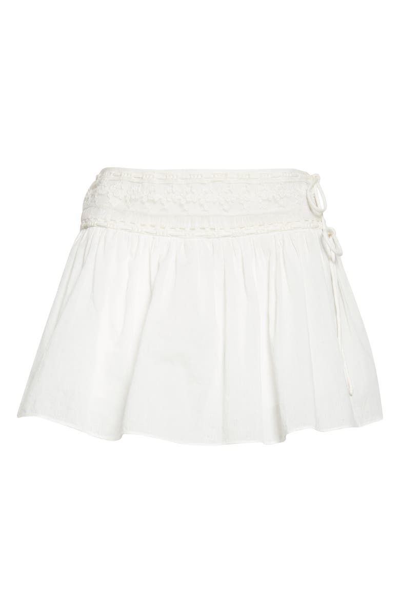 POSSE Danielle Mid Rise Lace Trim Miniskort, Alternate, color, Vintage White