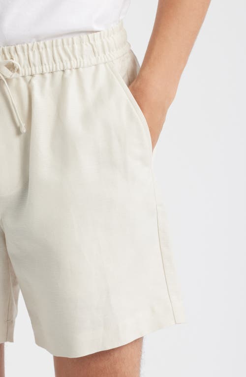 Open Edit Linen Blend Pull-on Shorts In Neutral