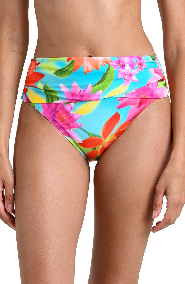 La Blanca Sunset Botanica Overlap Bikini Bottoms, Main, color,