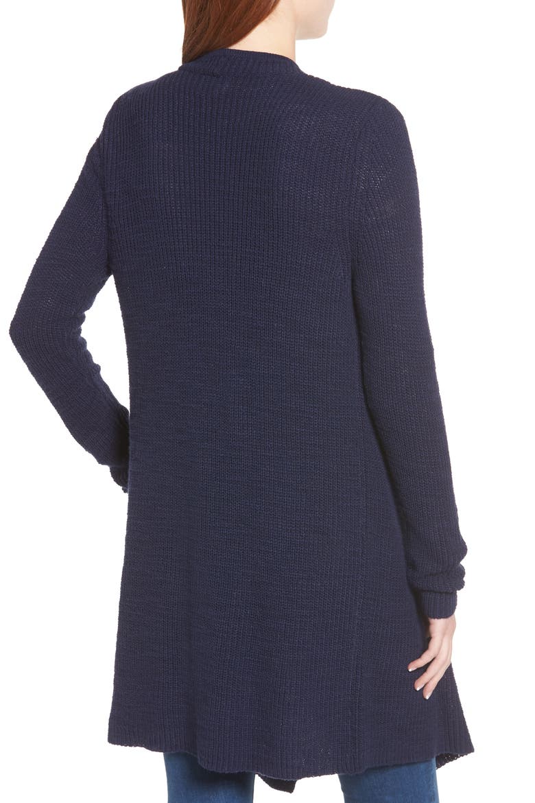 Drape Collar Cardigan, Alternate, color, NAVY PEACOAT