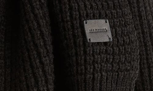 Allsaints Mixed Stitch Scarf In Black