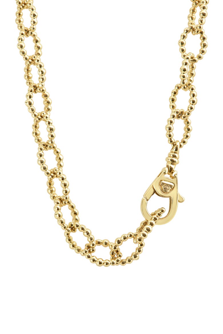 Caviar Gold Fluted Oval Link Necklace, Alternate, color, GOLD