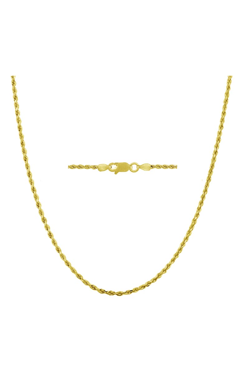 Donatello Gian 10k Gold Super Light-Weight Rope Chain Necklace, Main, color, 