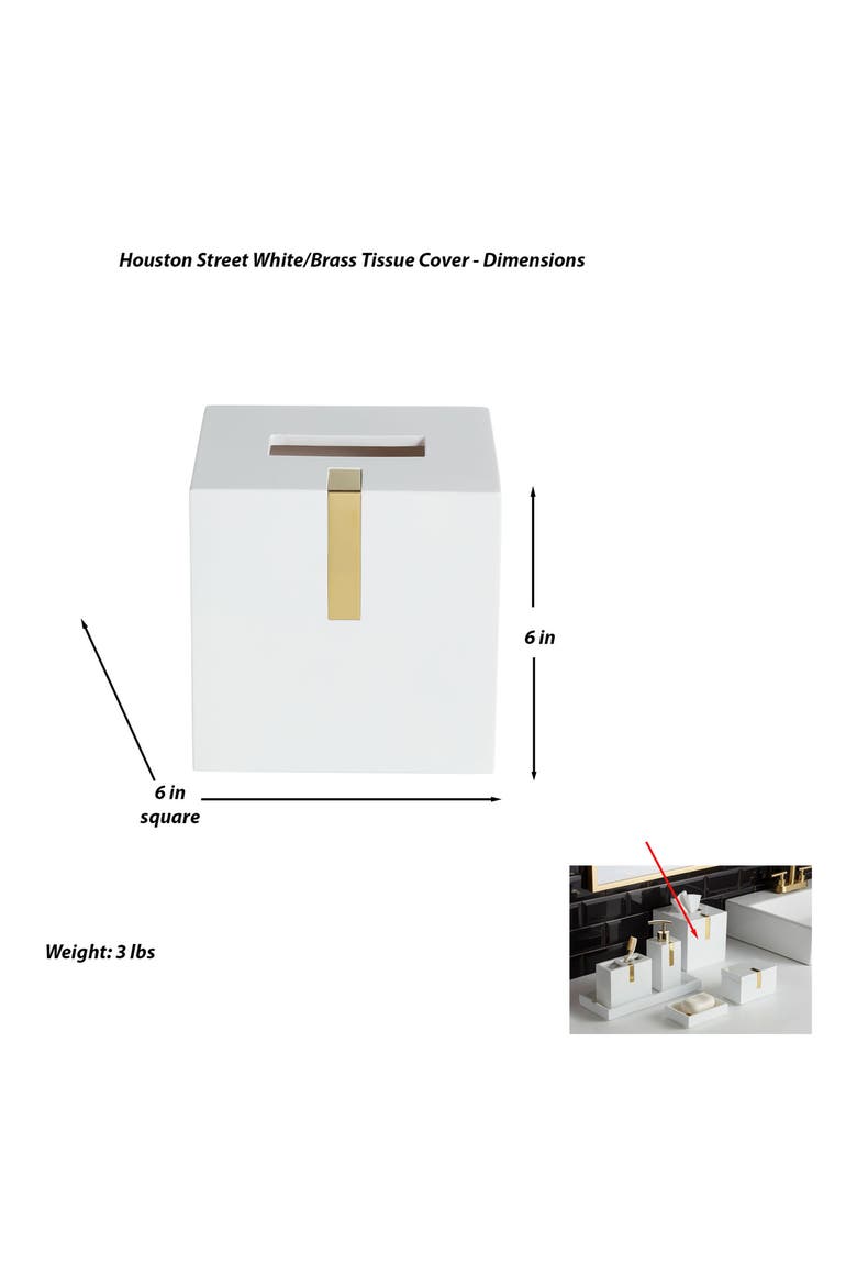 Houston Street Tissue Box Cover, Alternate, color, WHITE