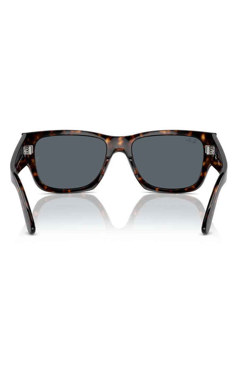 Ray-Ban Carlos 56mm Polarized Rectangular Sunglasses, Alternate, color, Havana