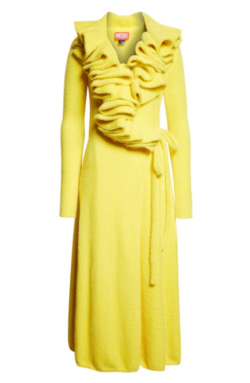 Diesel ® M-ingelina Long Sleeve Wrap Sweater Dress In Yellow