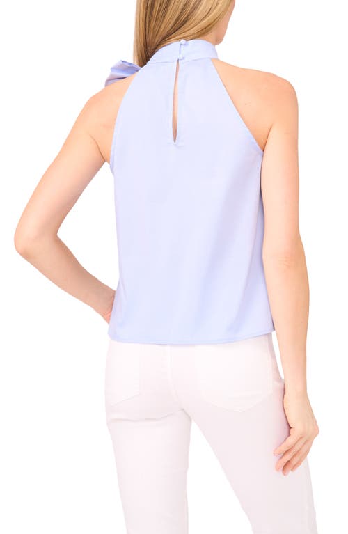 Cece Bow Halter Top In Blue
