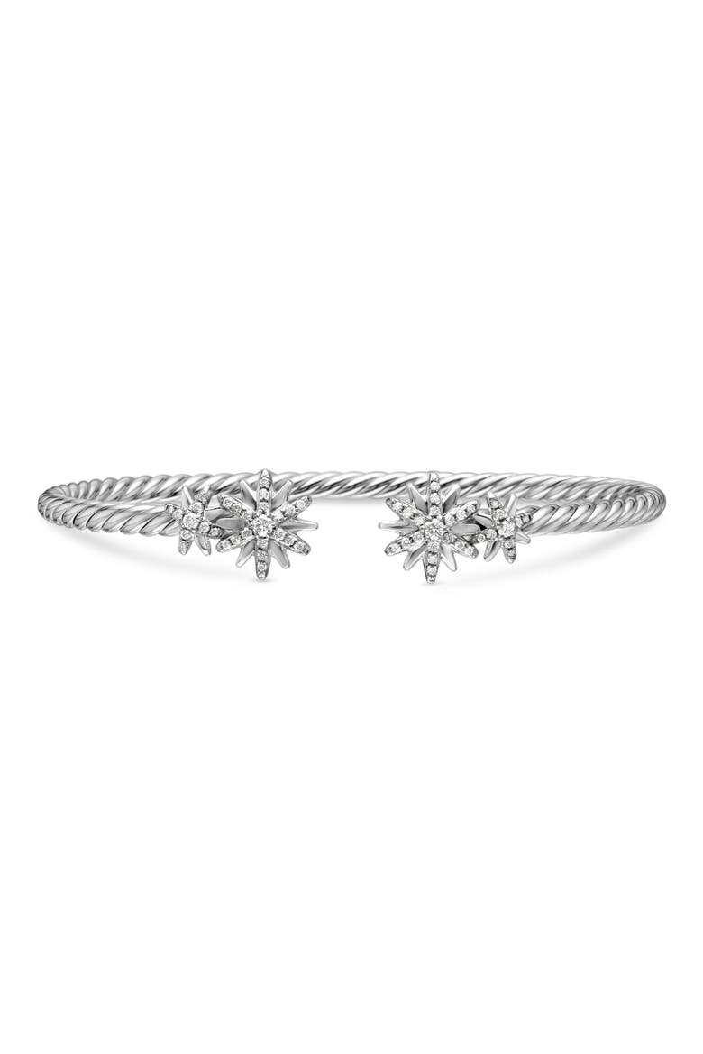 Starburst Diamond Cuff Bracelet, Main, color, DIAMOND/ SILVER