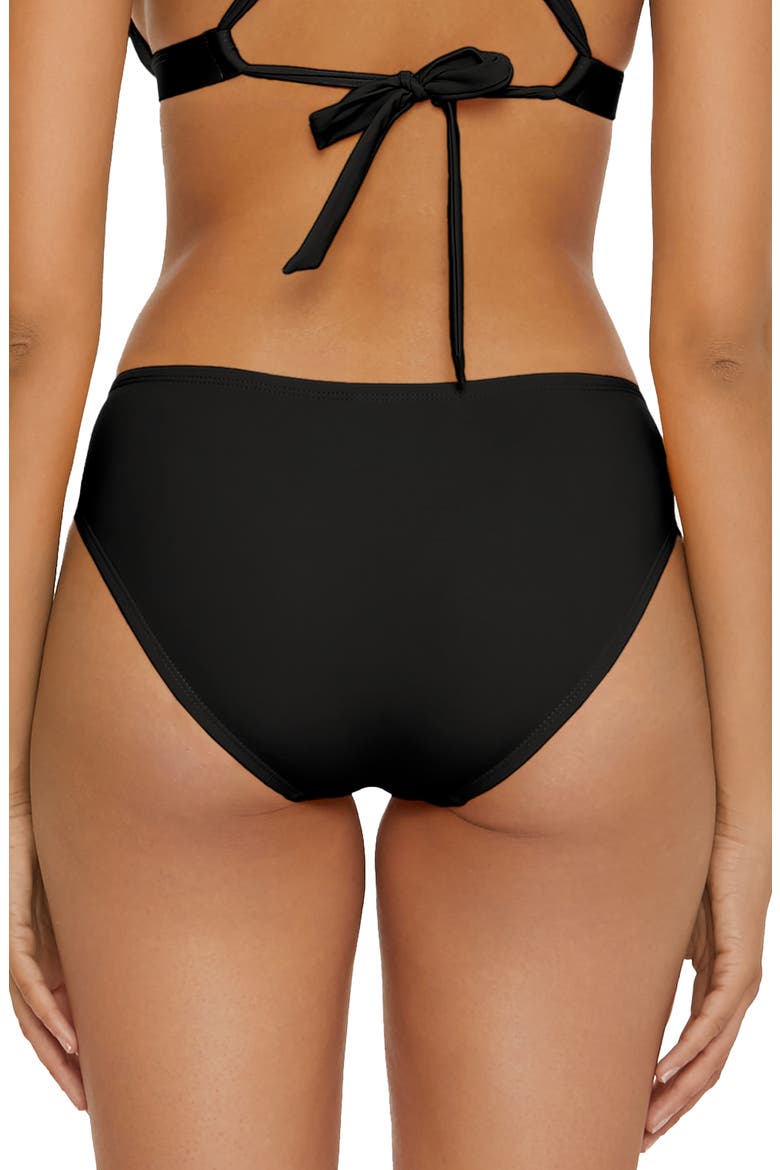 Shirred Bikini Bottoms, Alternate, color, BLACK