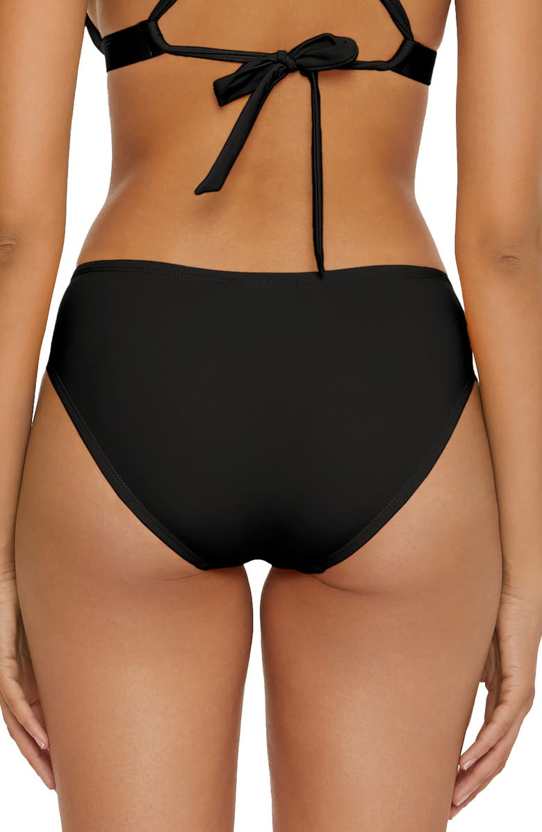 BCA by Rebecca Virtue Shirred Bikini Bottoms, Alternate, color, Black