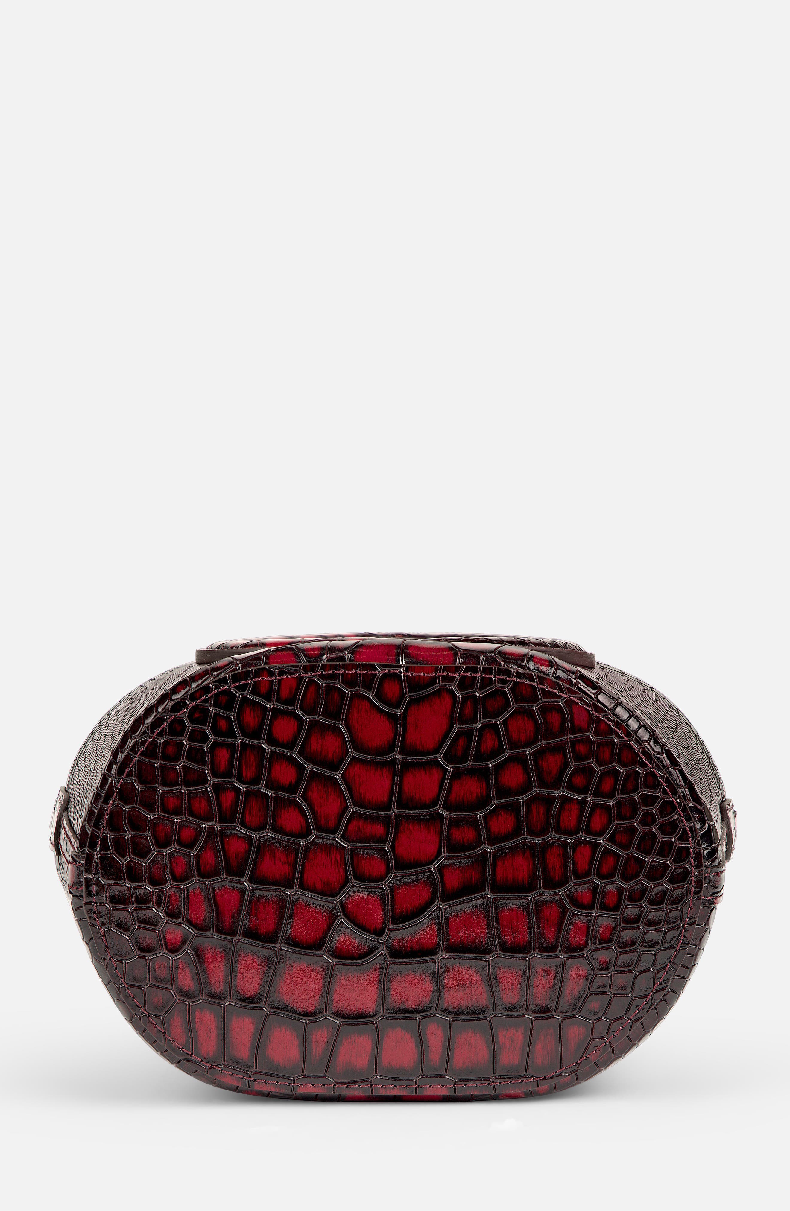 Infinity Bag - Burgundy and Black Crocodile Embossed, Alternate, color, Burgundy and Black