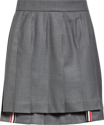 ミニスカート THOM BROWNE Drop-Back Wool Mini Skirt FGC402V 06146 035 Thom Browne Drop Back Pleated Wool Miniskirt | Nordstrom