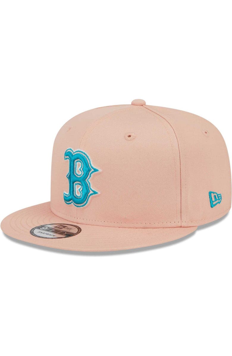 New Era Men's New Era Pink Boston Red Sox  Sky Aqua Undervisor 9FIFTY Snapback Hat, Alternate, color, 