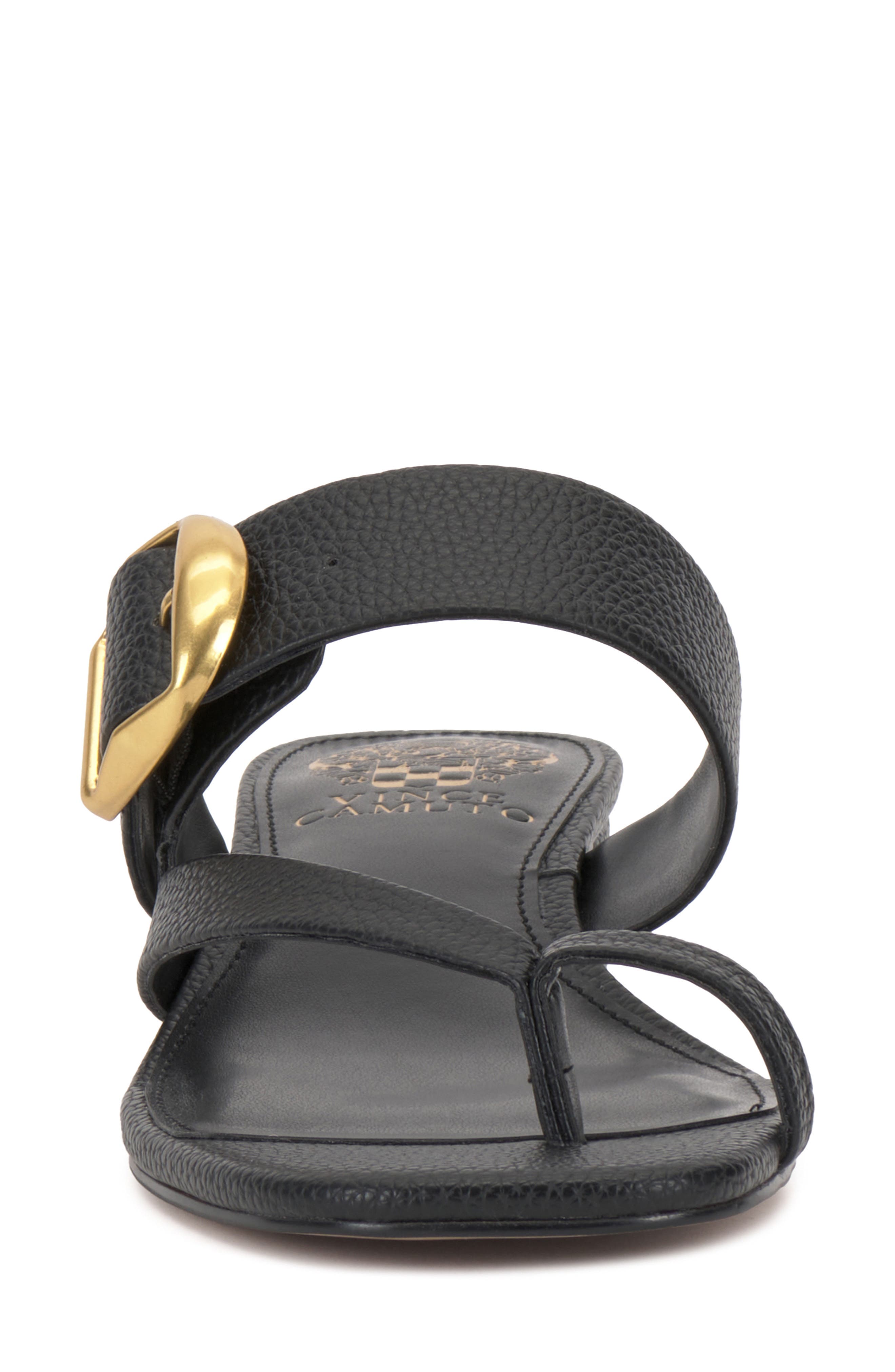 Vince Camuto Laynnie Toe Loop Sandal, Alternate, color, Black Pl Souffle