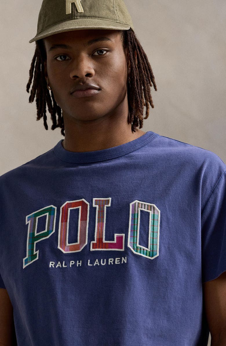 Polo Ralph Lauren Plaid Logo Appliqué Embroidered T-Shirt, Alternate, color, 