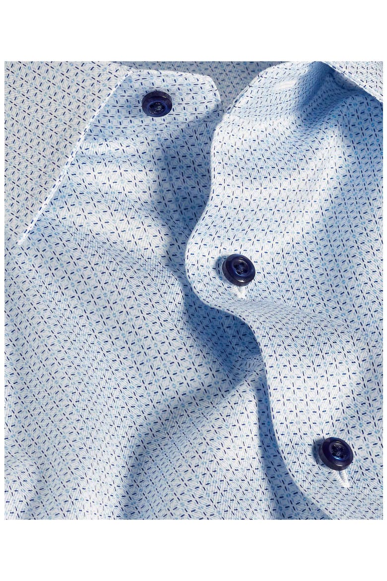 Regular Fit Geometric Print Cotton Dress Shirt, Alternate, color, WHITE/ BLUE