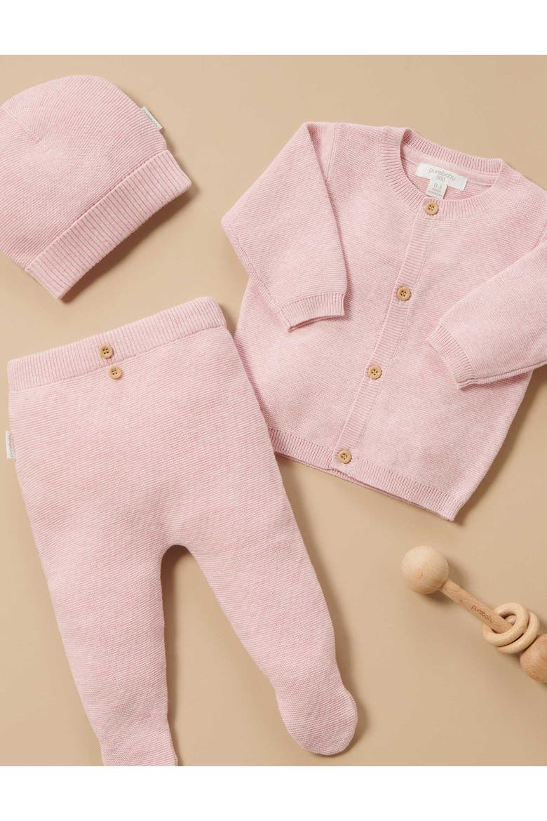 Textured Knit Cardigan, Alternate, color, Pink Melange