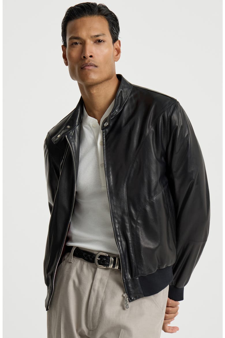Nappa leather jacket, Alternate, color, Black