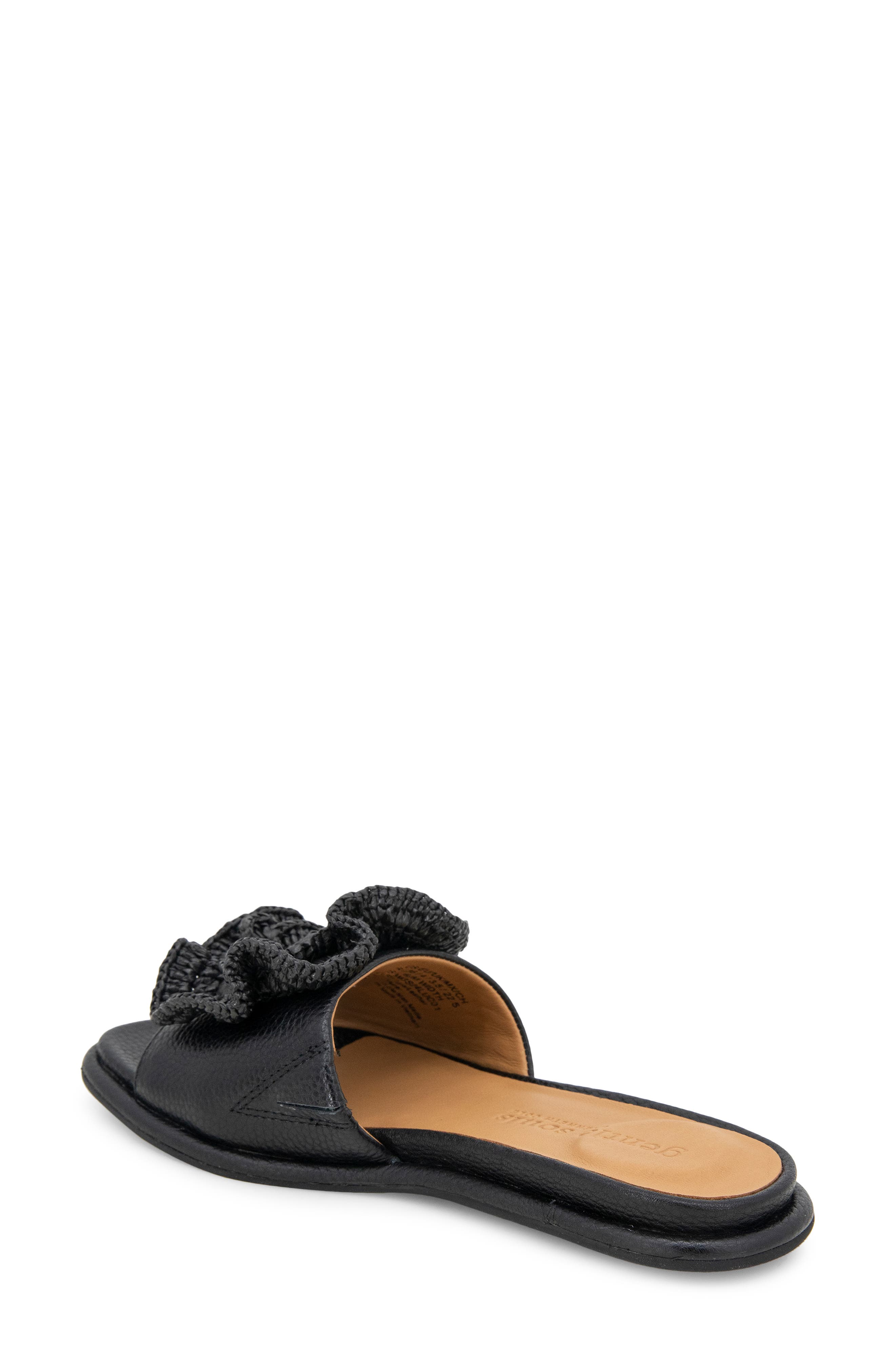 Lucy Slide Sandal, Alternate, color, BLACK LEATHER