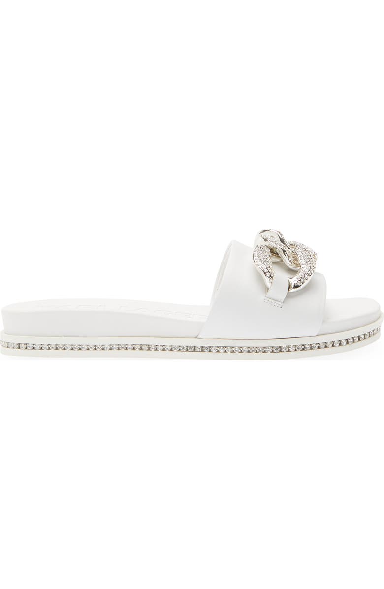 KARL LAGERFELD PARIS Jazelle Embellished Slide Sandal, Alternate, color, Bright White