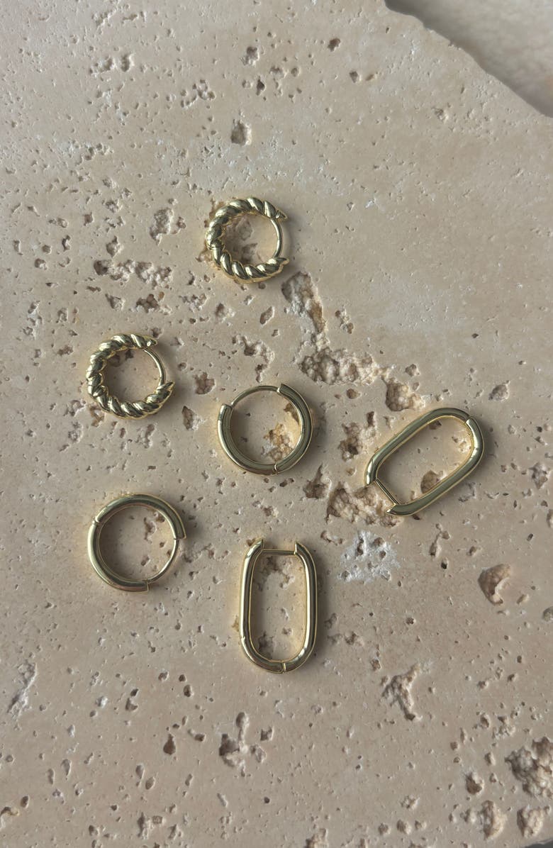 Adornia Set of 3 Hoop Earrings, Alternate, color, Gold