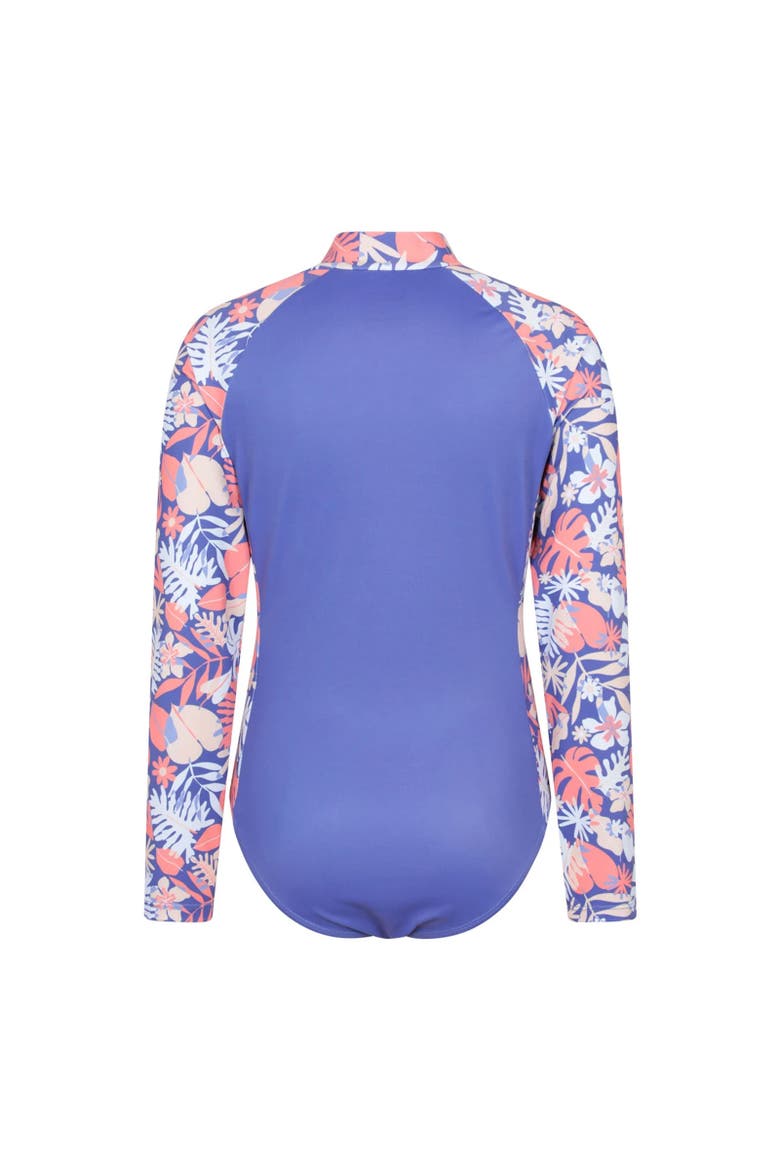 Childrens/Kids Mira Floral Rash Guard, Alternate, color, Purple