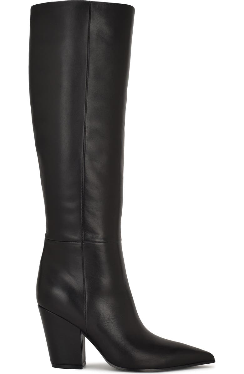 Nine West Adera Pointed Toe Knee High Boot, Alternate, color, Black Leather