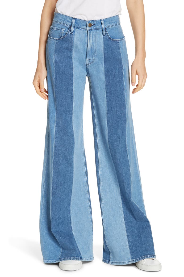 Le Palazzo Paneled Wide Leg Jeans, Main, color, VINEYARD
