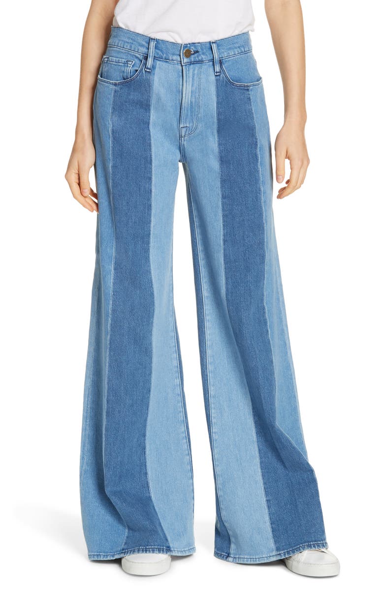 FRAME Le Palazzo Paneled Wide Leg Jeans, Main, color,