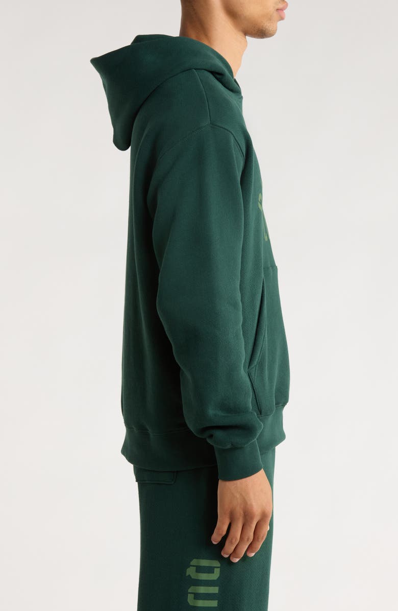 Quiet Golf Stencil Logo Cashmere Hoodie, Alternate, color, Forest