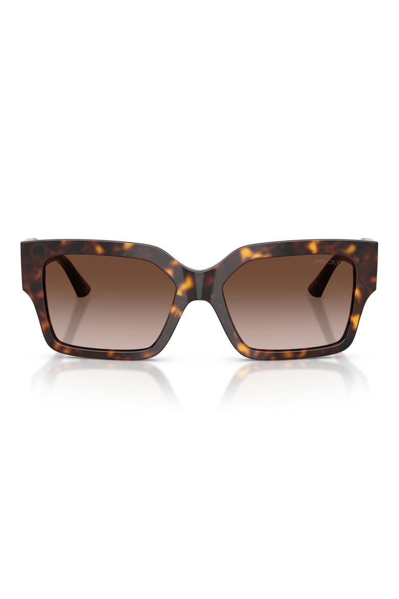 55mm Rectangular Sunglasses, Main, color, HAVANA / BROWN GRADIENT