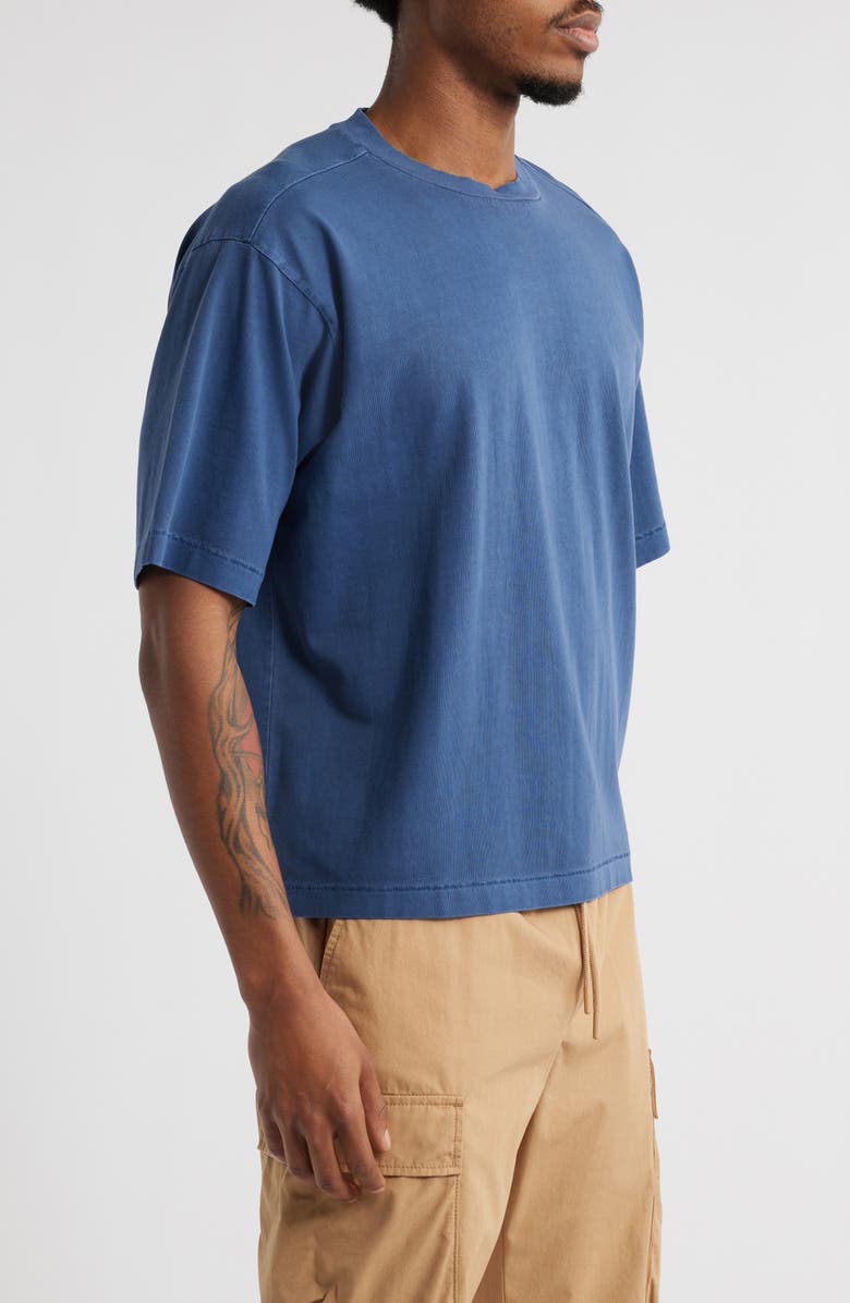 BP. Garment Dyed Boxy Crop T-Shirt, Alternate, color, Blue Indigo