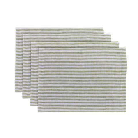 Linen Placemats - Narrow Stripe, 14" x 19" Inch