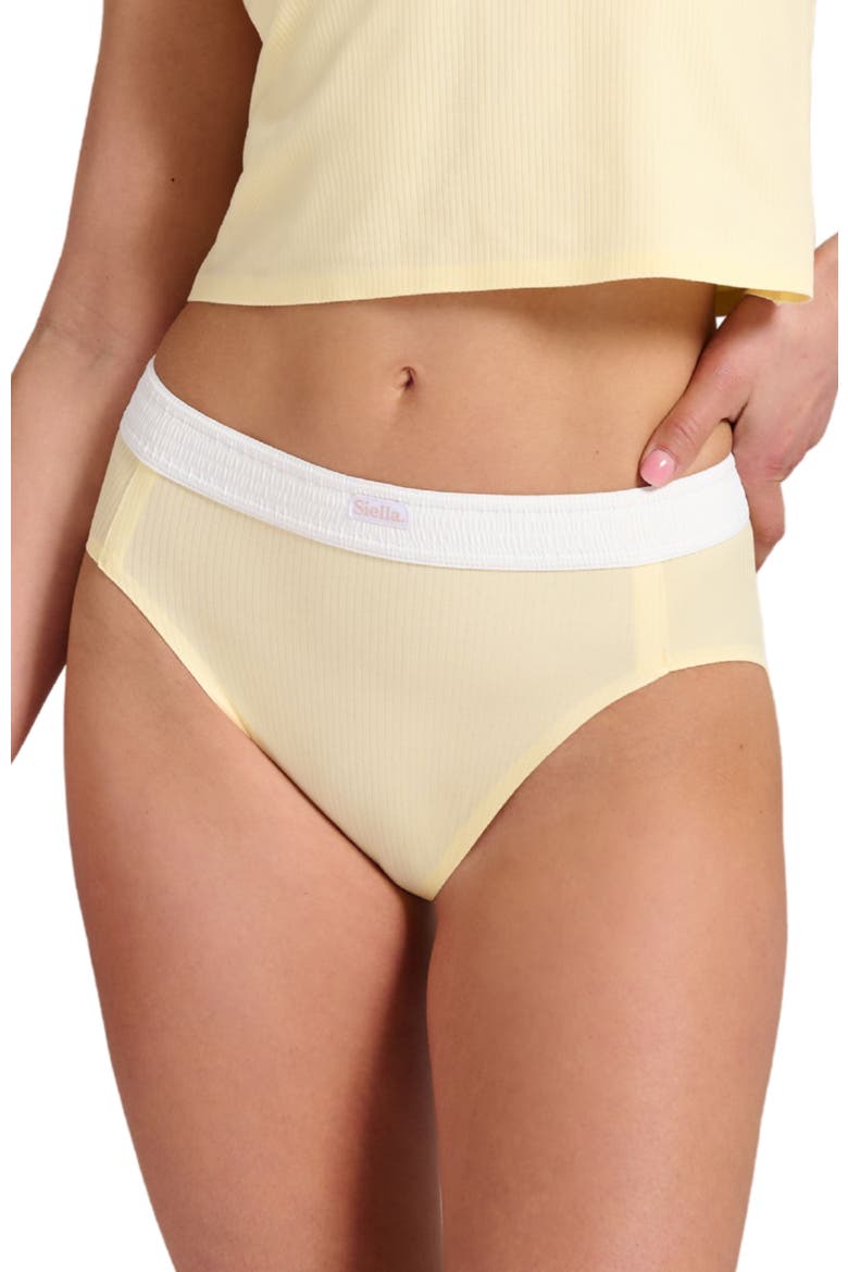 Organic Cotton Rib High Waist Brief, Main, color, Lemonade