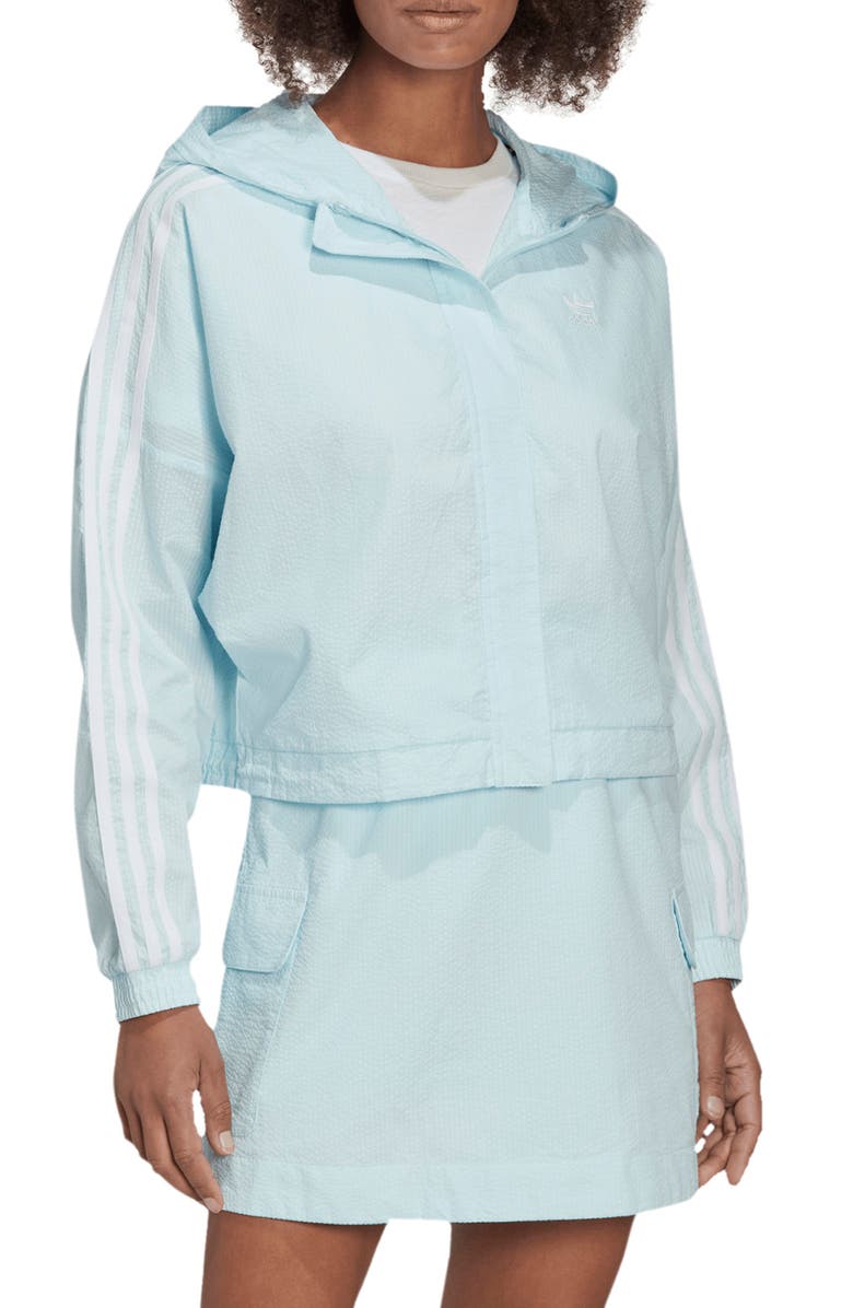 adidas Adicolor Classics Poplin Hooded Track Top, Main, color, 