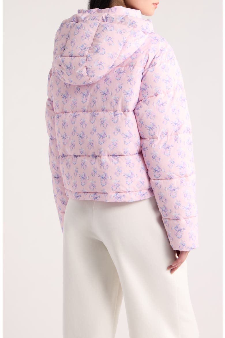Moore Floral Water Resistant Puffer Jacket, Alternate, color, ICED MAUVE