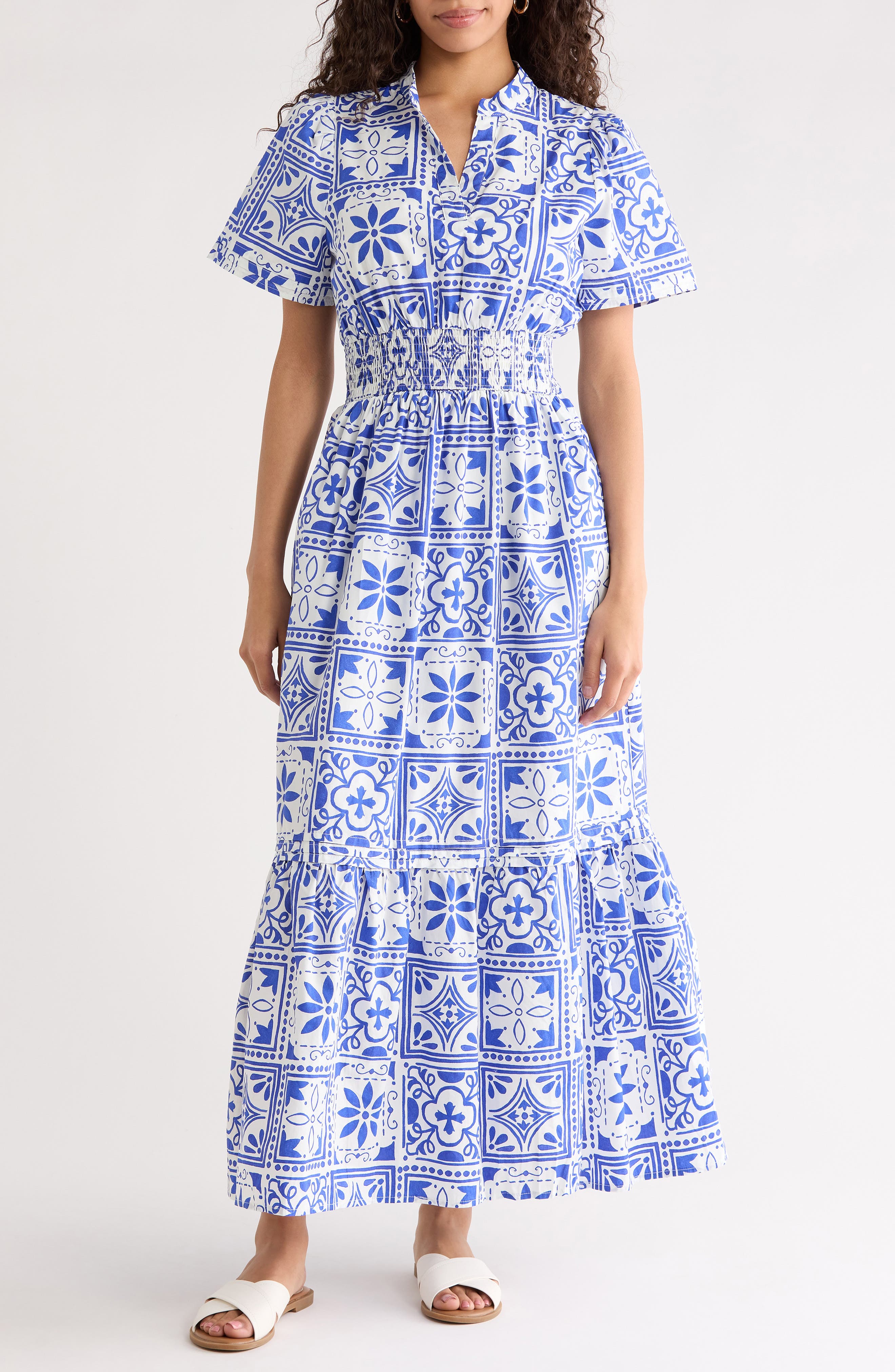 Arbor Tile Belraj Tiered Cotton Maxi Dress