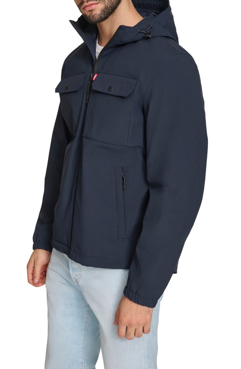 Levi's Hooded Rain Jacket, Alternate, color, Navy