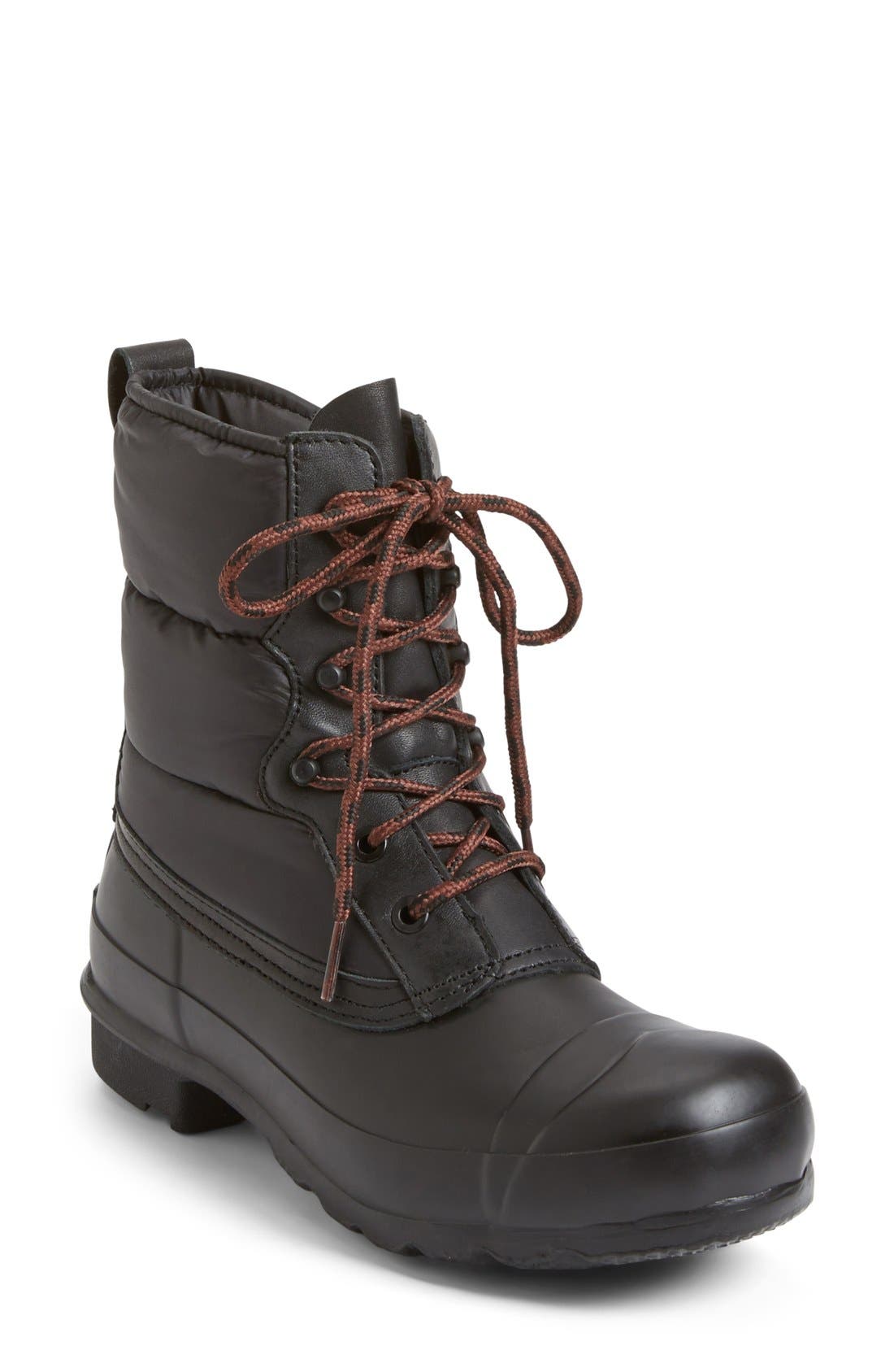 Hunter 'Original Short' Quilted Lace-Up Boot, Main, color, 