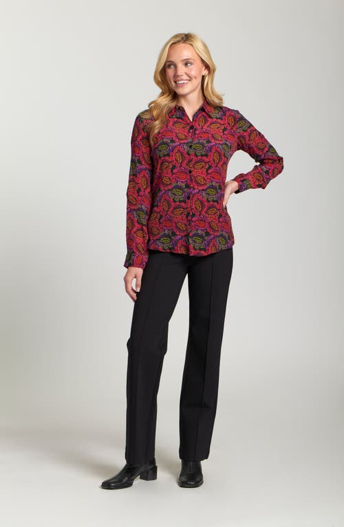 Apny Abstract Print Roll Tab Sleeve Chiffon Button-up Shirt In Multi