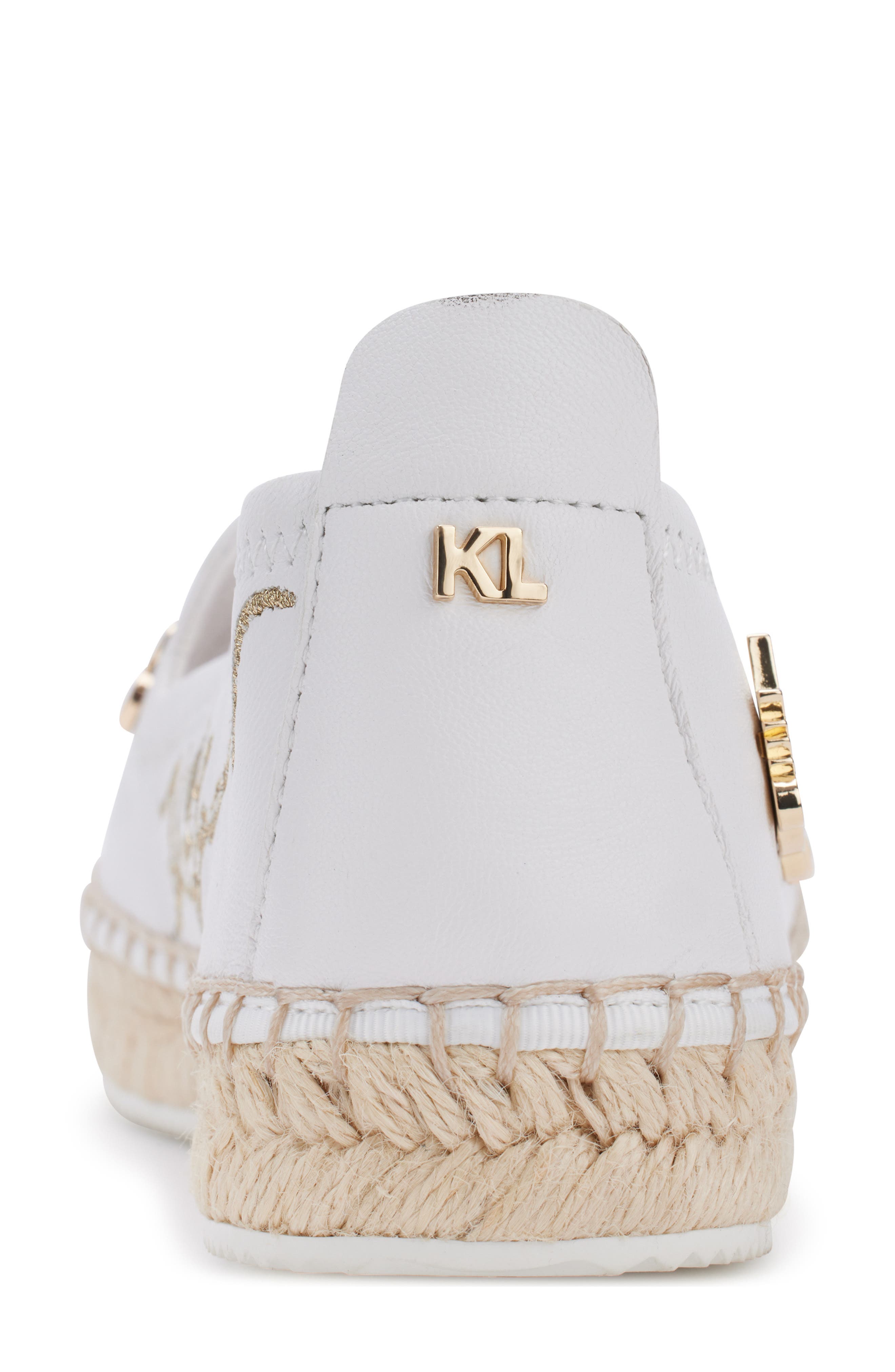 KARL LAGERFELD PARIS Michaela Espadrille Flat, Alternate, color, Brt White