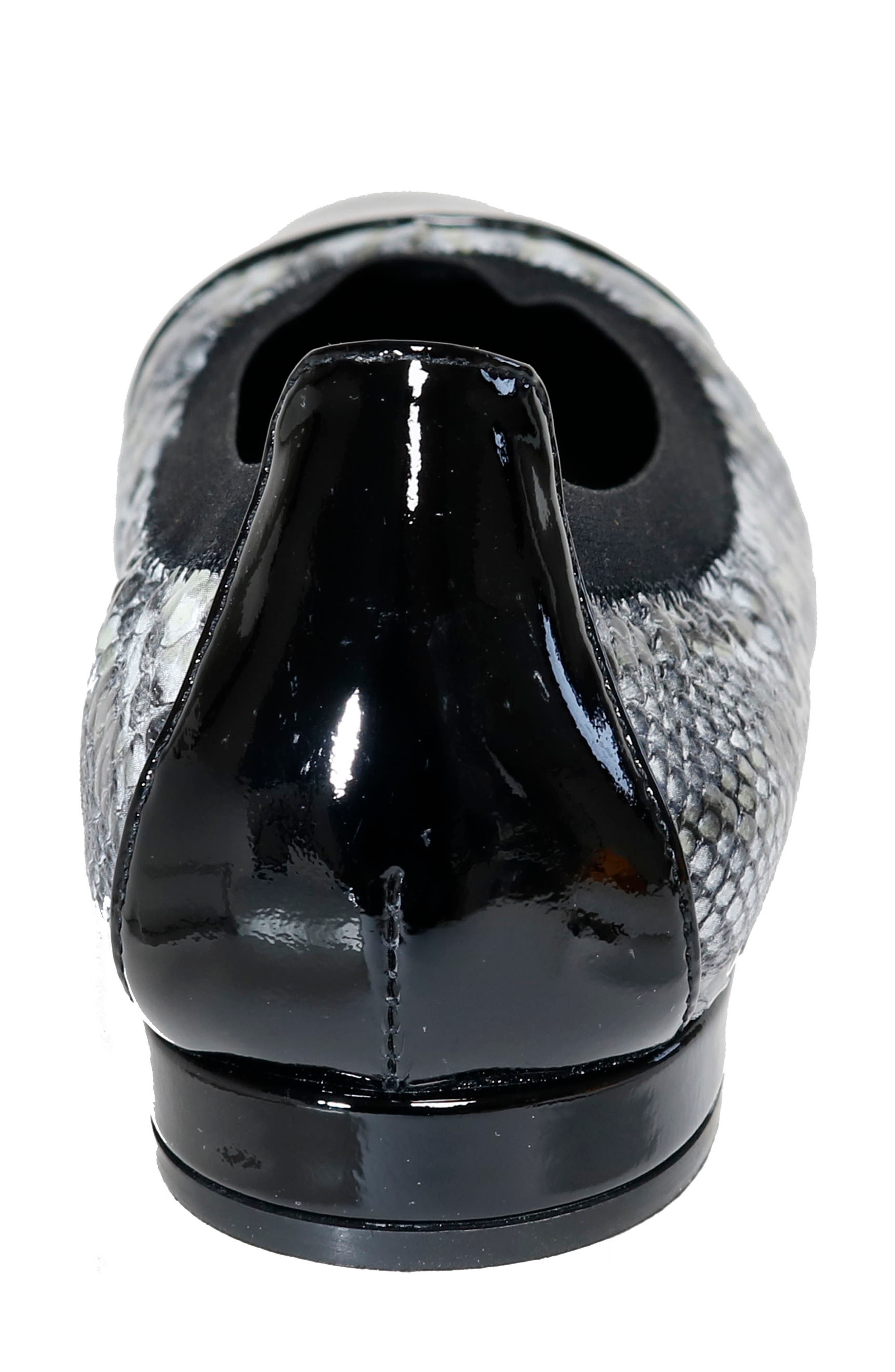 Nicole Cap Toe Flat, Alternate, color, BLACK SNAKE